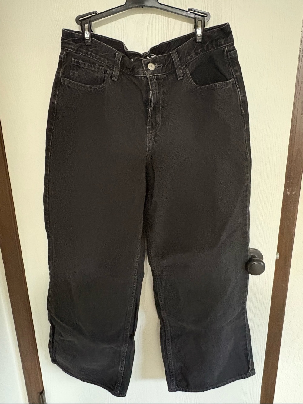 Old Navy WOW Baggy Wide Leg Jeans Size 12 Washed Black